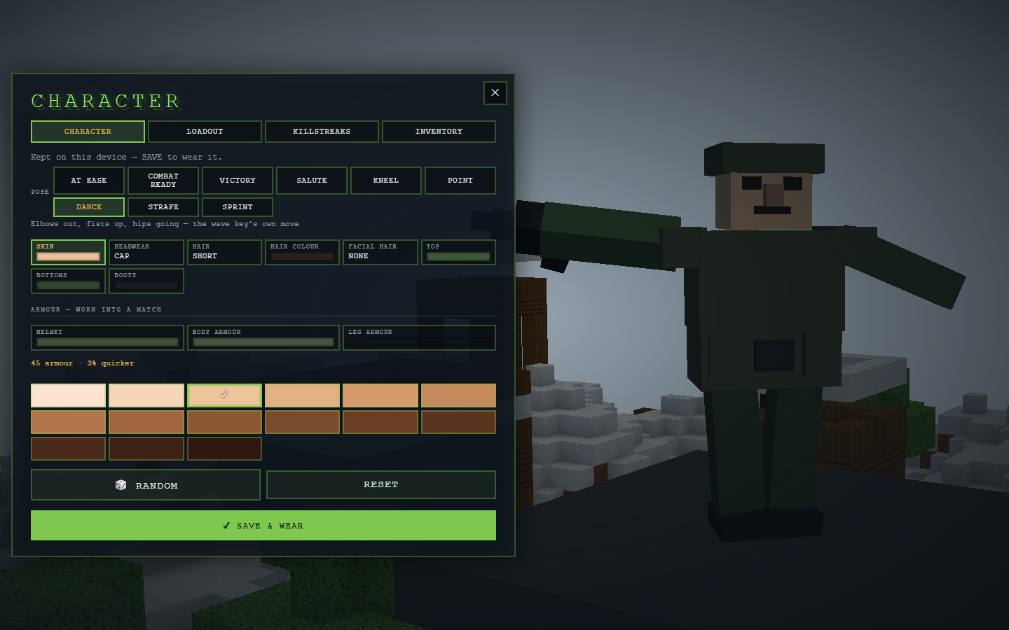 BlockStrike character screen