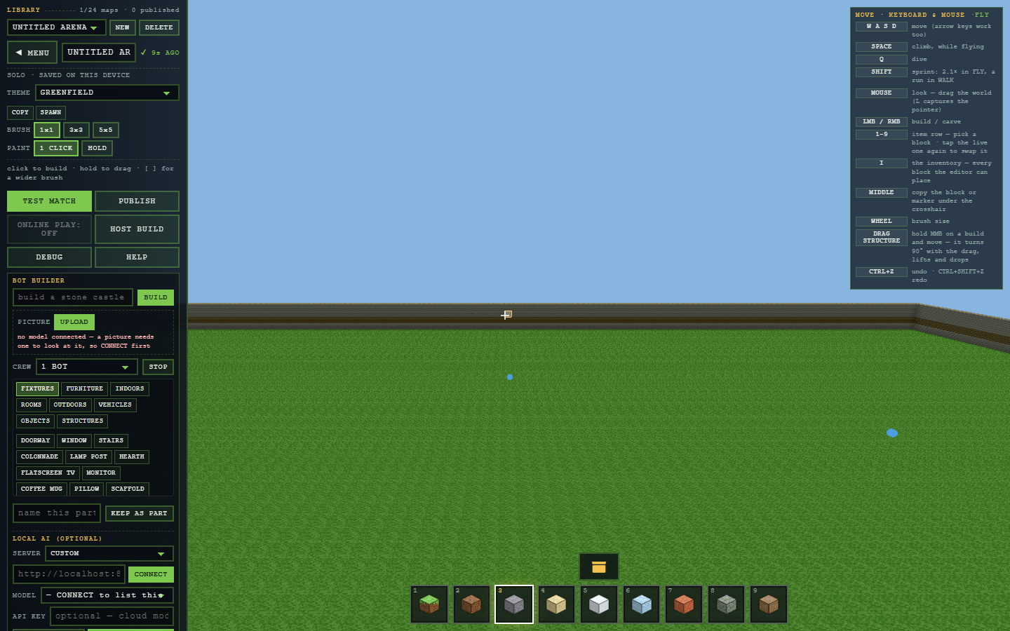 BlockStrike level editor with voxel world and side panel